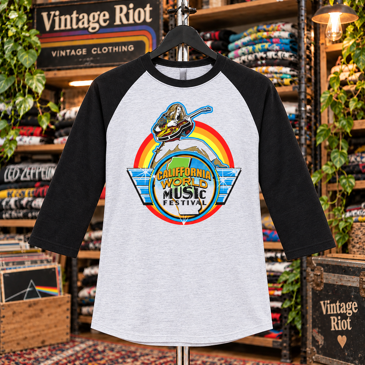 1979 California World Music Festival Retro Raglan Shirt
