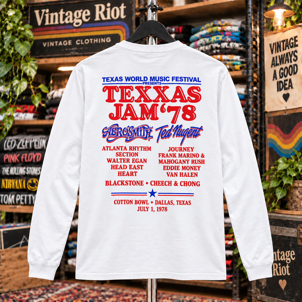 1978 Texxas Jam Front & Back Graphic Pullover Hoodie