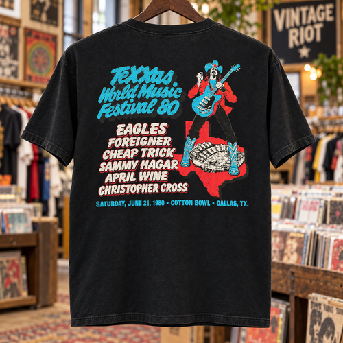 1980 Texxas Jam Retro T-Shirt | Eagles at the Cotton Bowl