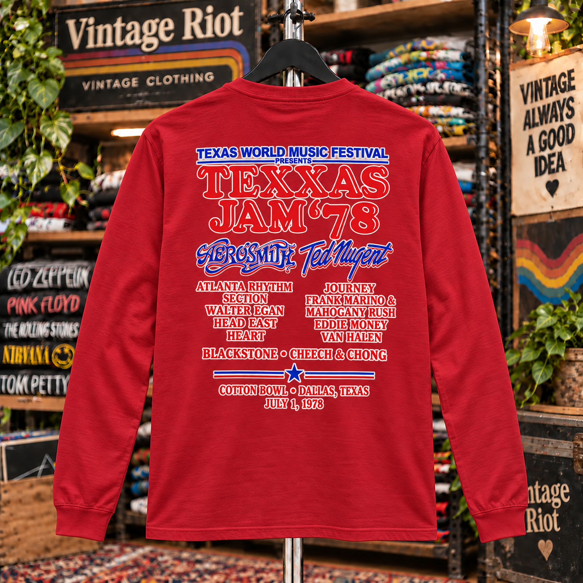 1978 Texxas Jam Front & Back Graphic Pullover Hoodie