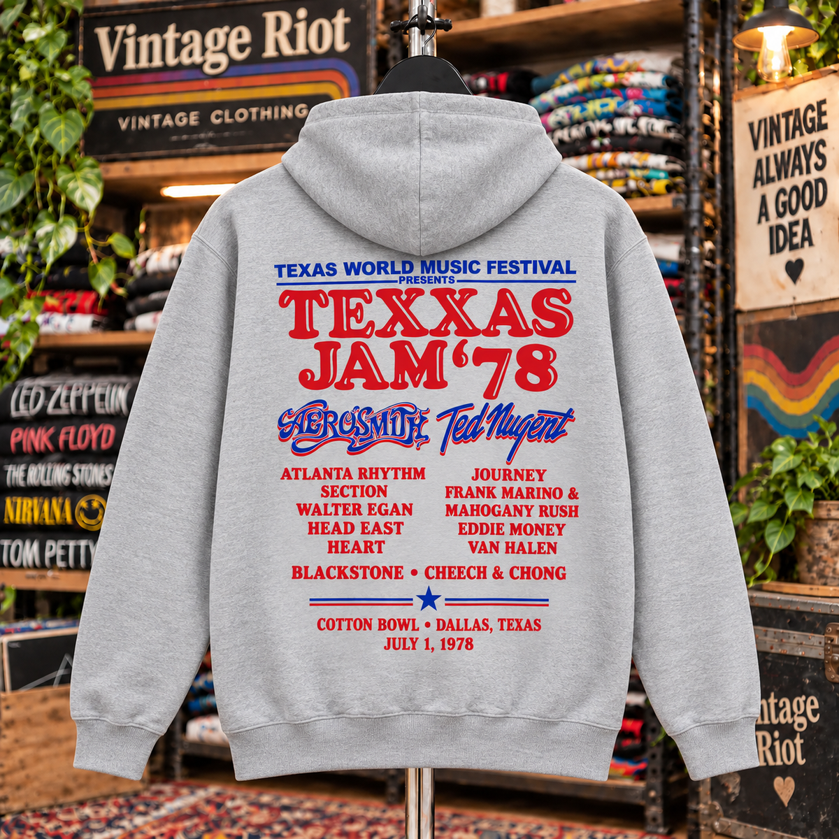 1978 Texxas Jam Front & Back Graphic Pullover Hoodie