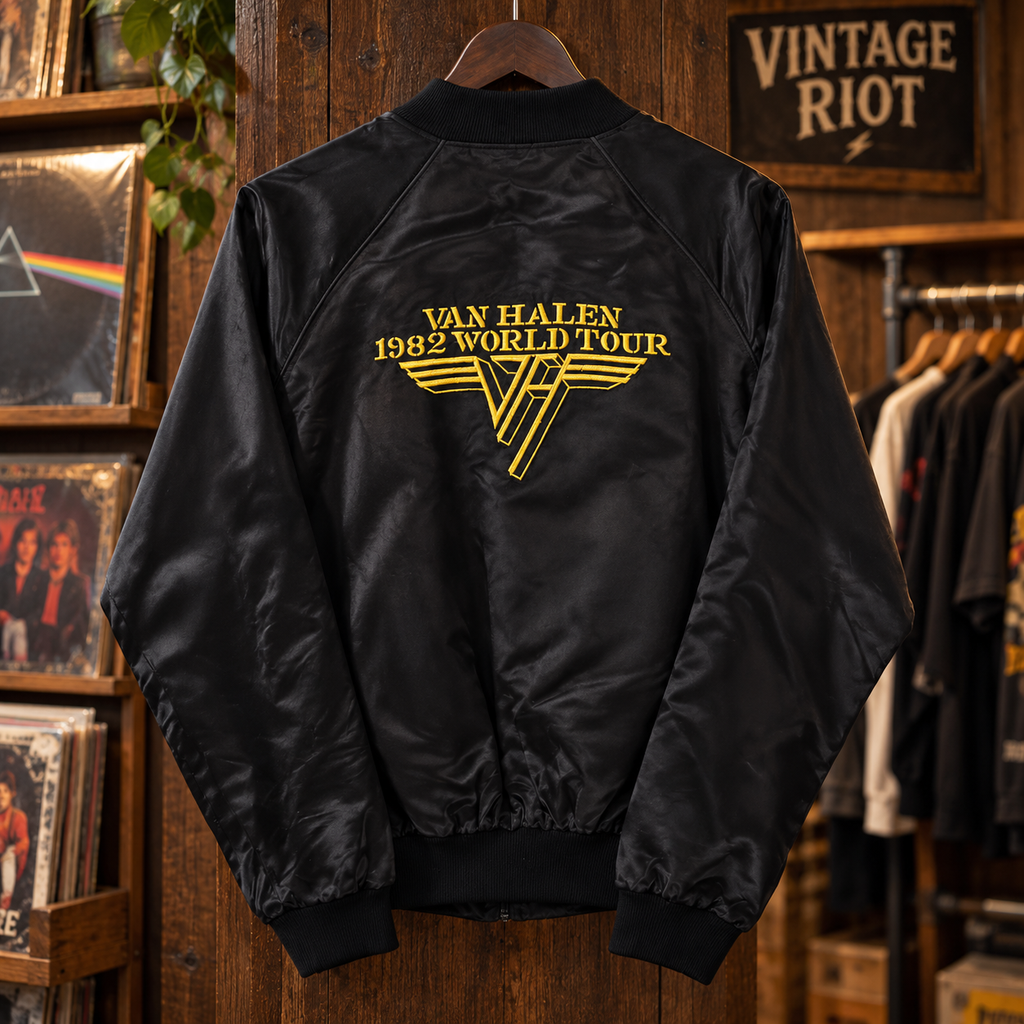 1982 Van Halen World Tour Retro Jacket – Black & Gold