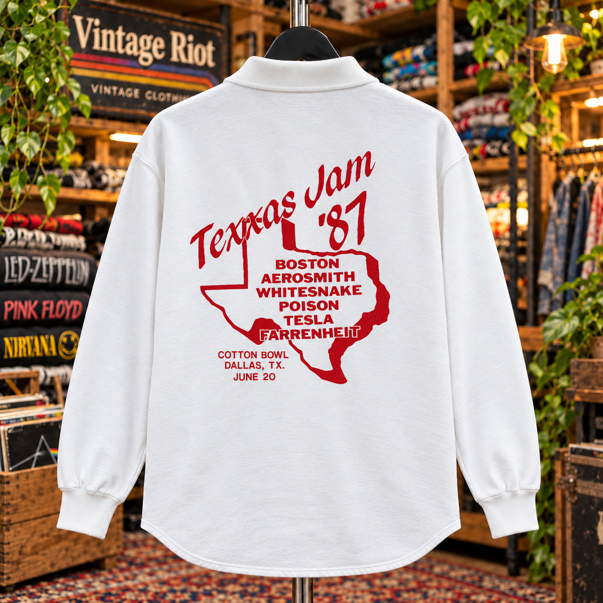 1987 Texxas Jam Retro Long-Sleeve Polo Shirt
