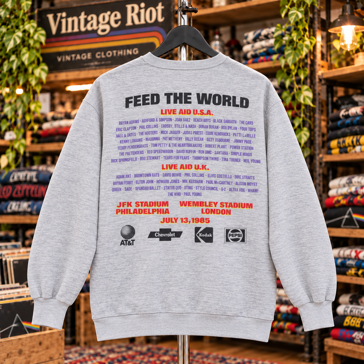 1985 Live Aid Philadelphia Retro Crewneck Sweatshirt
