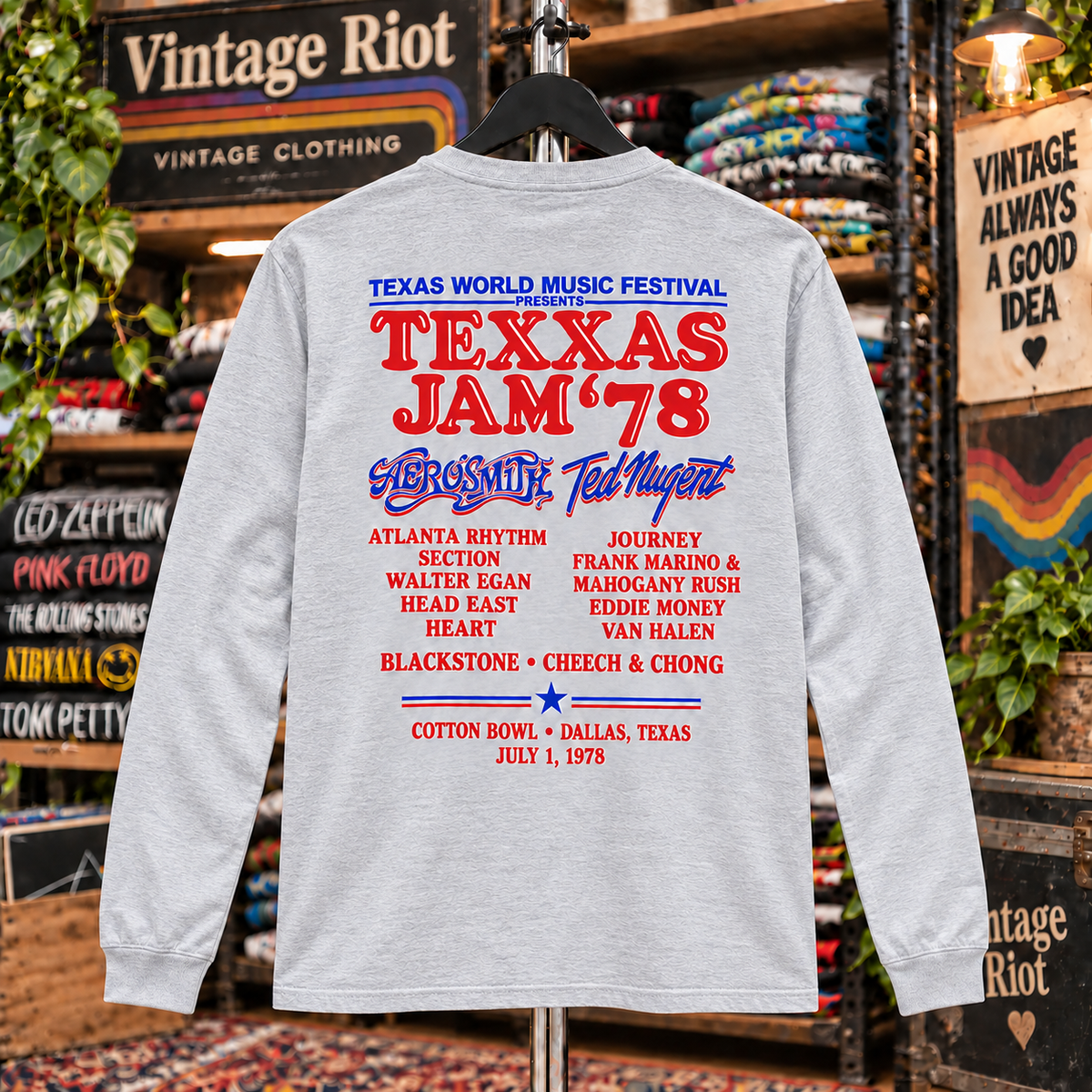 1978 Texxas Jam Front & Back Graphic Pullover Hoodie