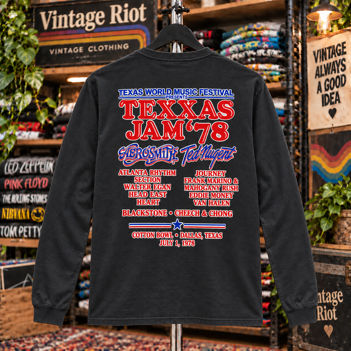 1978 Texxas Jam Front & Back Graphic Pullover Hoodie