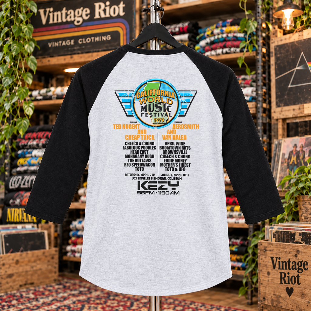 1979 California World Music Festival Retro Raglan Shirt