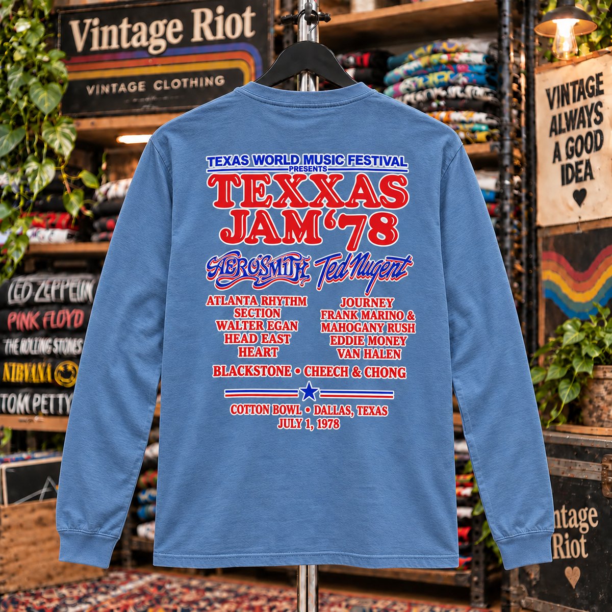 1978 Texxas Jam Front & Back Graphic Pullover Hoodie