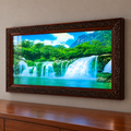 Vintage-Style Moving Waterfall Picture – Mirrored Crane Scene