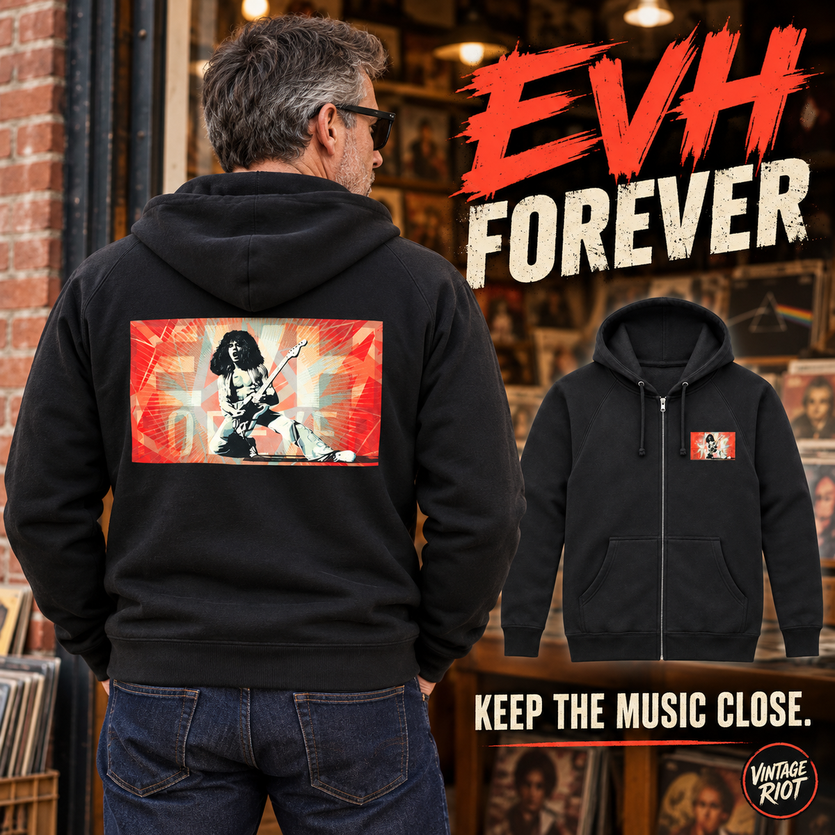 EVH Forever Guitarist Graphic Full-Zip Hoodie