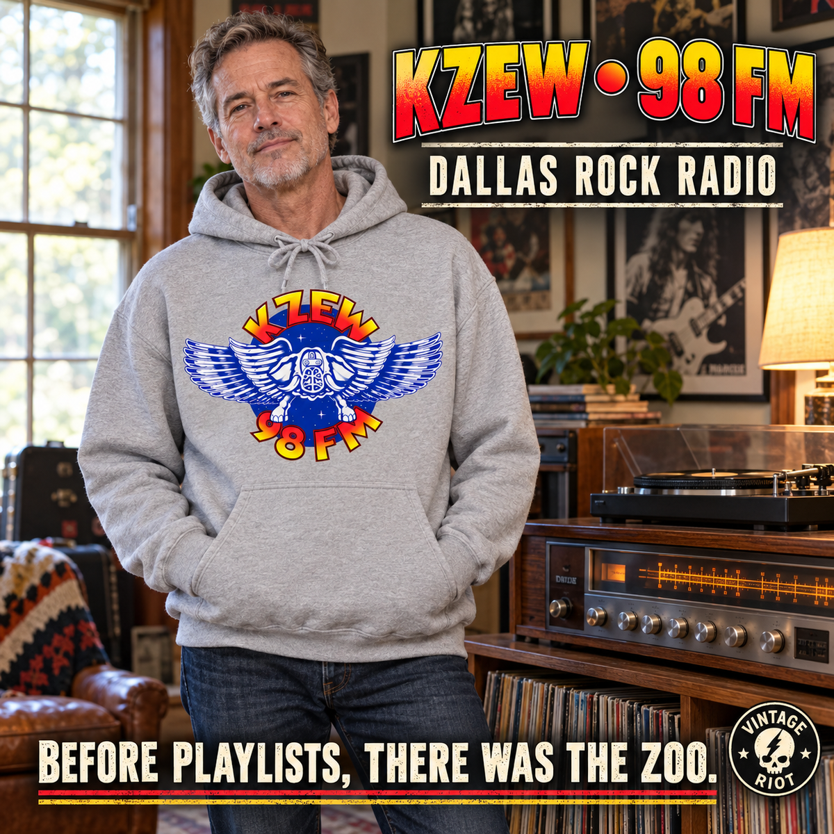 KZEW 98 FM Winged Zooloo Graphic Pullover Hoodie