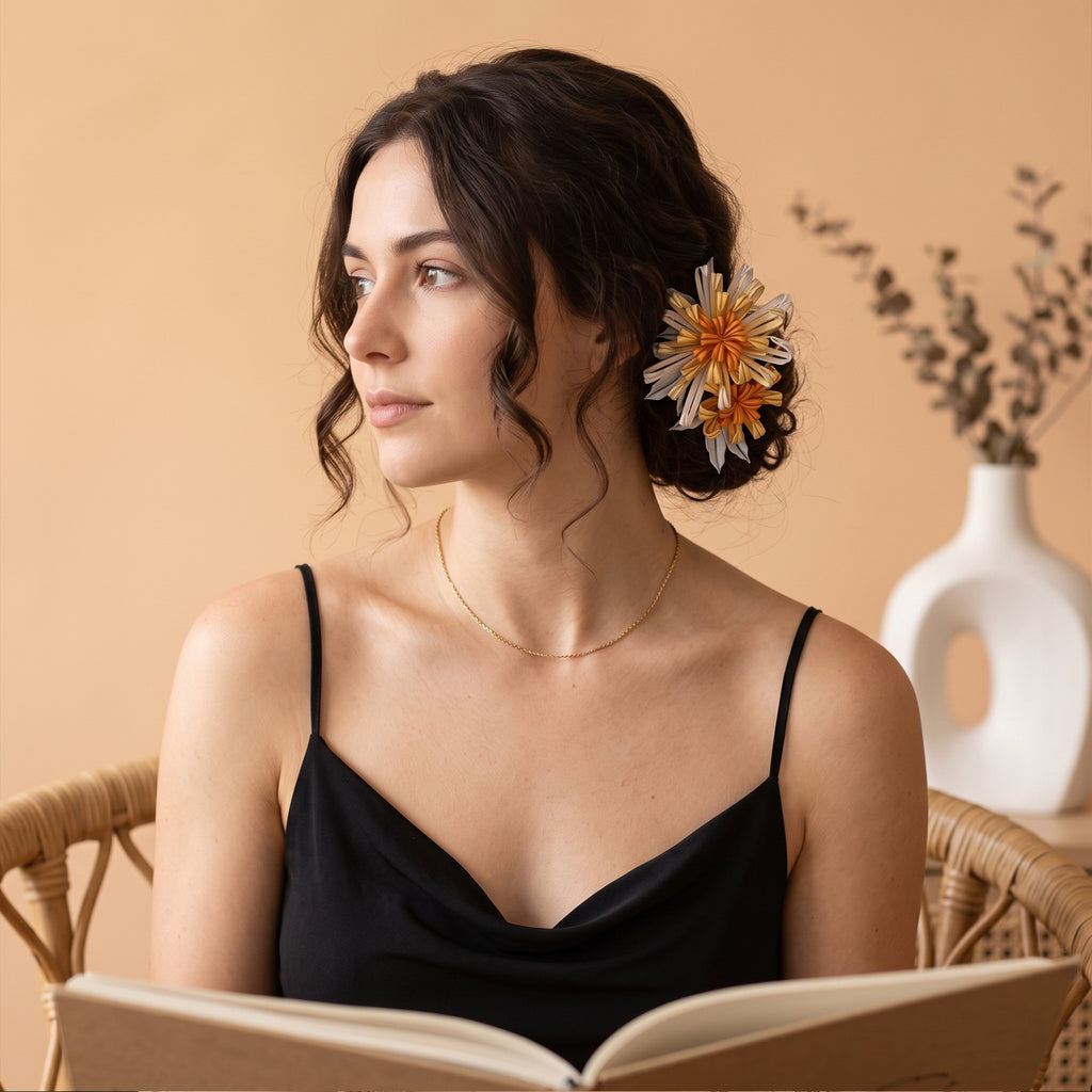 Handcrafted Chrysanthemum Floral Hair Stick – Vintage-Inspired Flower Hair Accessory