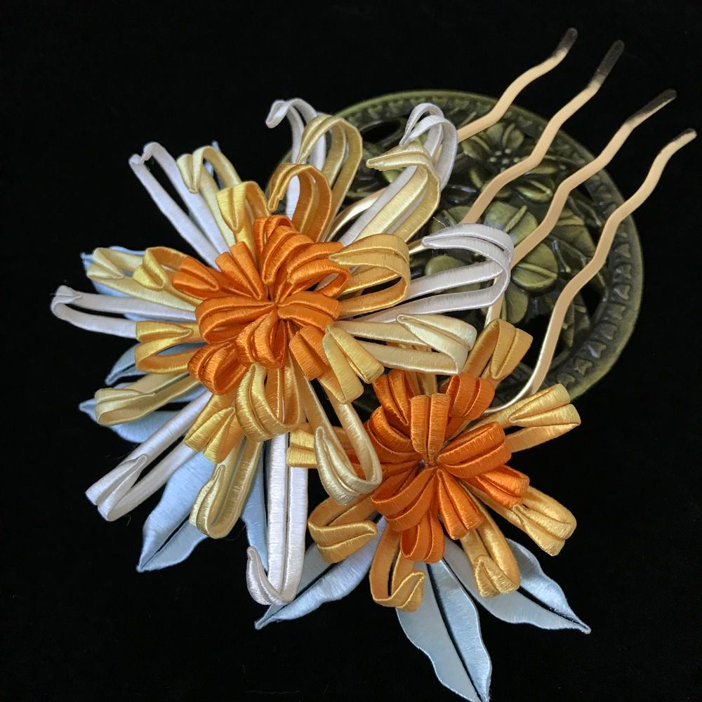 Handcrafted Chrysanthemum Floral Hair Stick – Vintage-Inspired Flower Hair Accessory