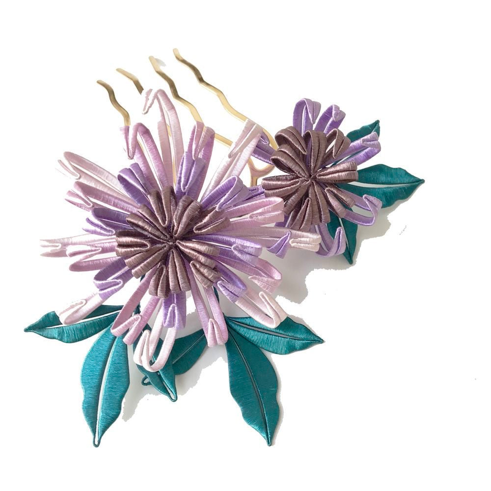Handcrafted Chrysanthemum Floral Hair Stick – Vintage-Inspired Flower Hair Accessory