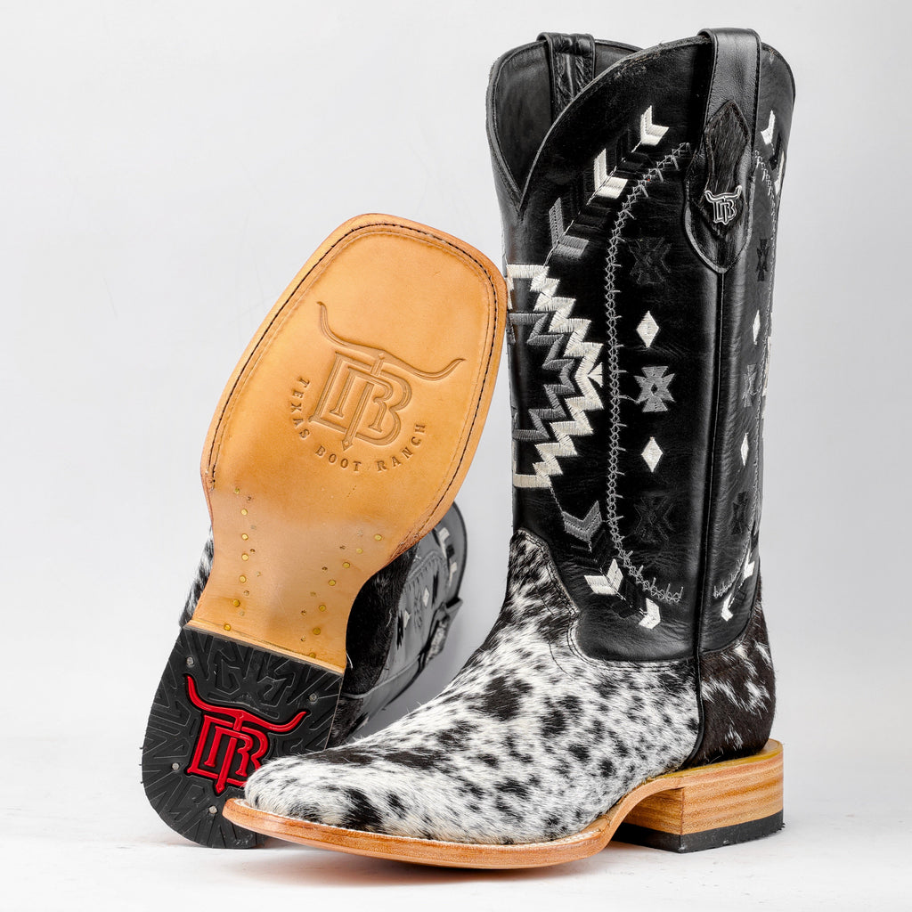 Genuine Cowhide Boots - Square Toe