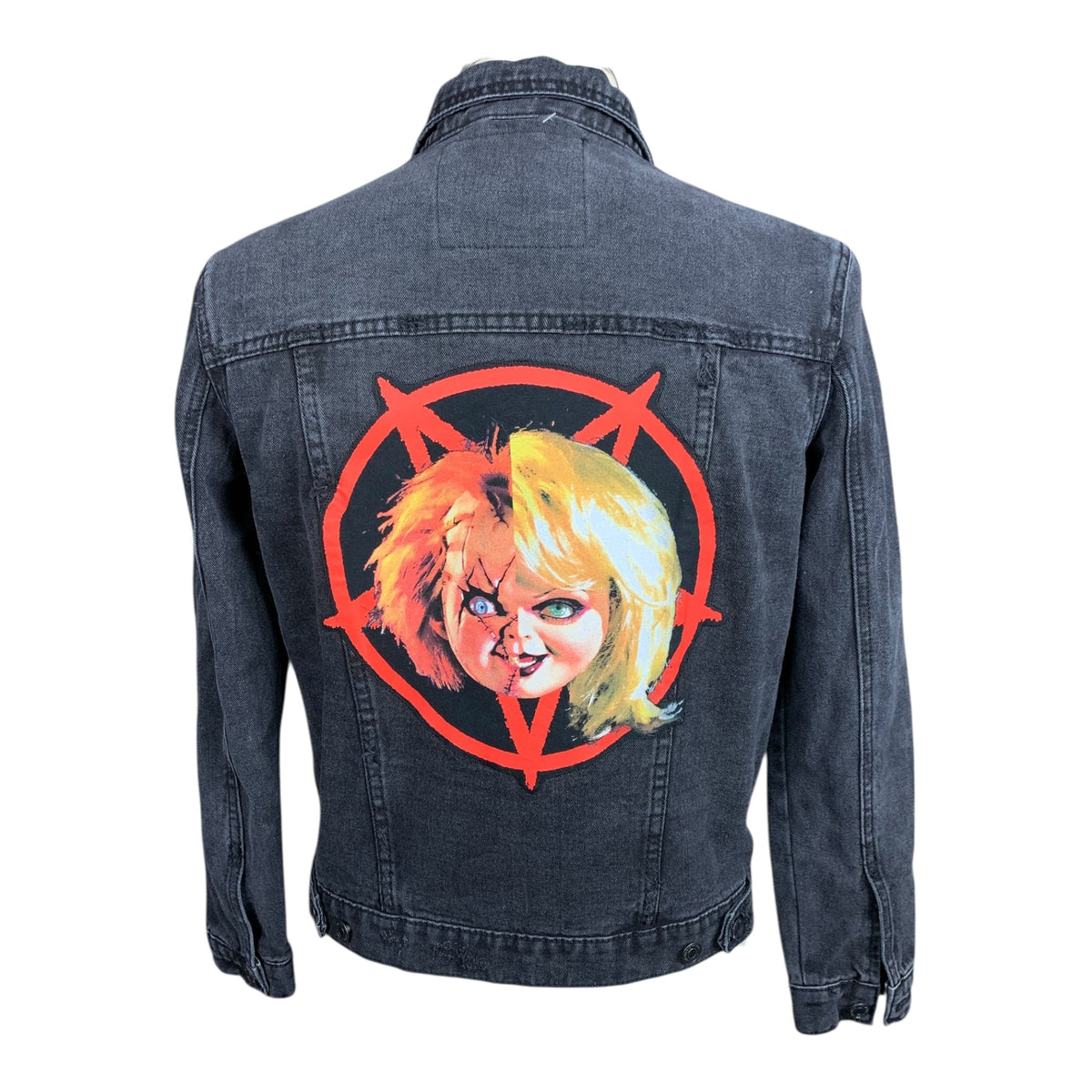 Chucky and Tiffany Jean Jacket Custom Rework Ladies Large