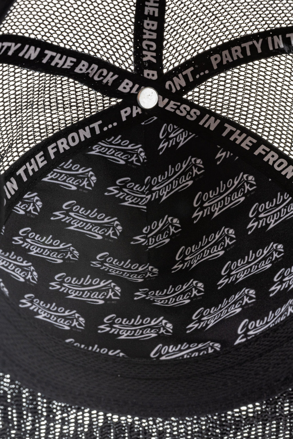 BLACK COWBOY SNAPBACK: 5 PANEL - BLANK