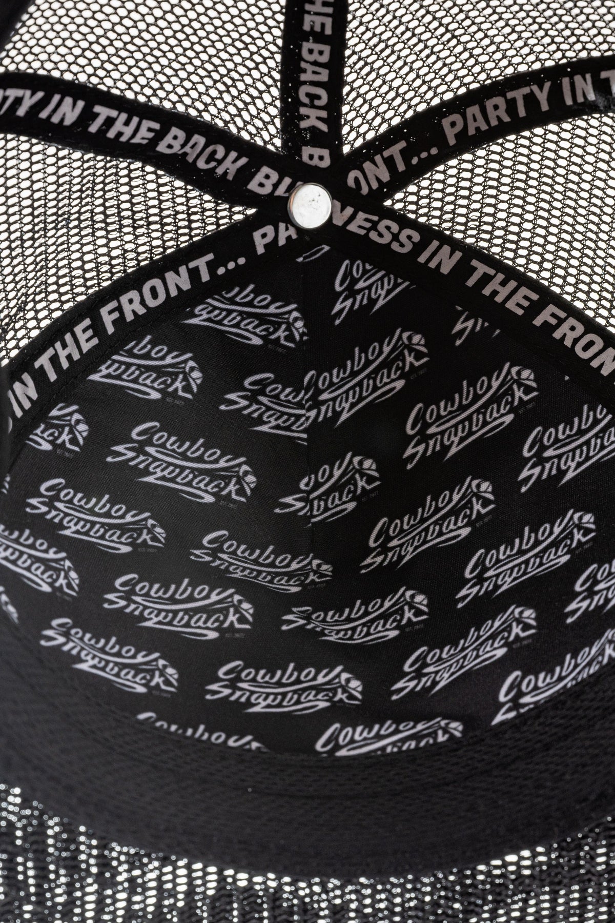 BLACK COWBOY SNAPBACK: 5 PANEL - BLANK