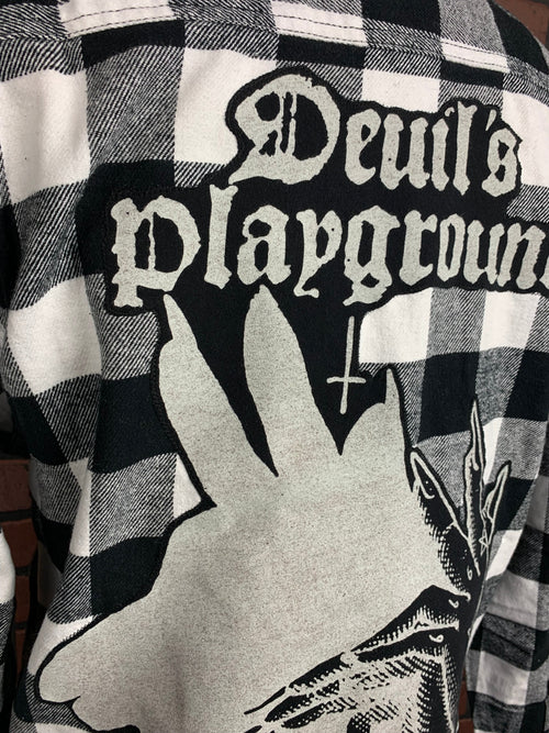 Black Craft Cult Flannel Shirt Custom Rework Size XL