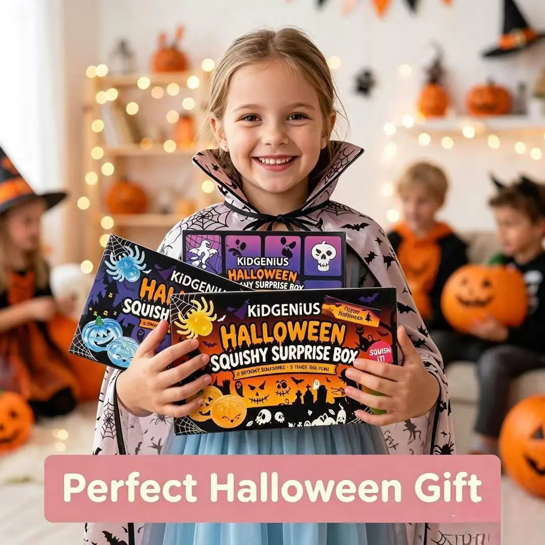 🎁8-Pack Glitter Halloween Squishy Surprise Box
