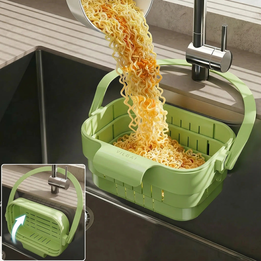 ELMPORCH™ Kitchen Sink Strainer Drain Rack Filter Food Catcher Trash Catcher for Garbage Leftovers Efficient Strainer Solution Hands-Free Mess-Free Fast Drainage No Clogs No-Drill Easy Install Compact Space-Saving Super Easy to Clean - Utensils, Basket