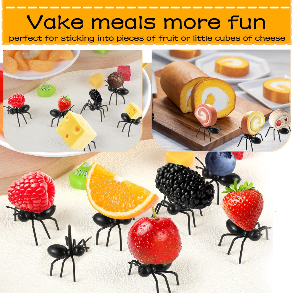 36-Piece Reusable Ant Food Picks, Cute Fruit & Dessert Forks for Parties, Picnics, Appetizers & Snacks