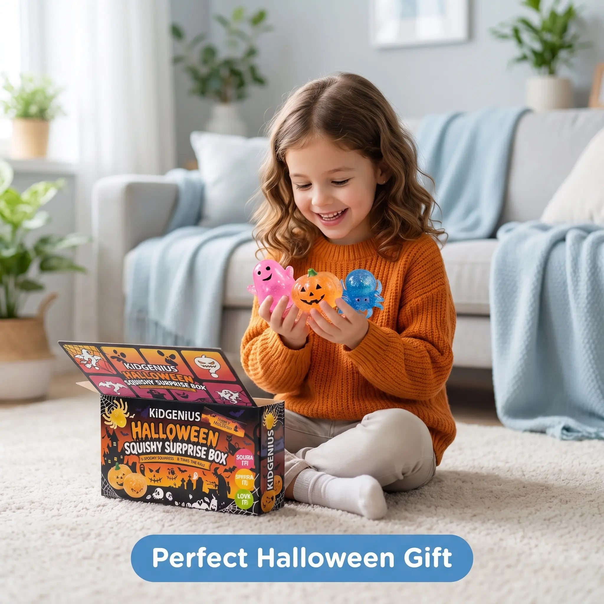 🎁8-Pack Glitter Halloween Squishy Surprise Box