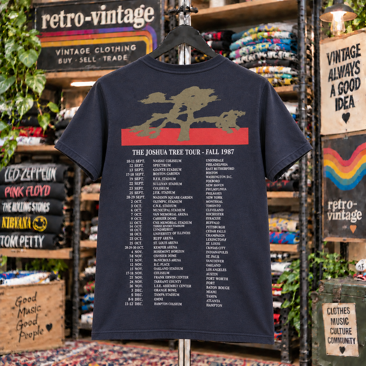 Vintage U2 The Joshua Tree 1987 Tour T-Shirt