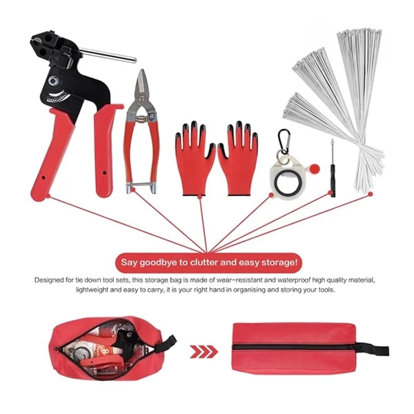 Stainless Zip Tie Tool👉Gun Tightens and Cuts for Fence, Exhaust Pipe, Chicken Coop, Farm and Cables