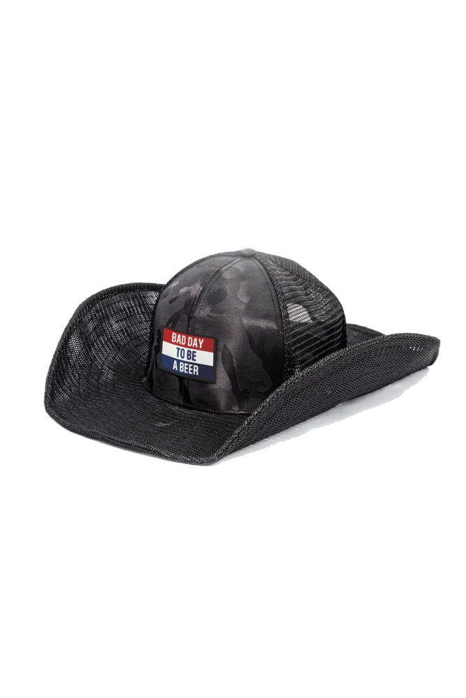 BAD DAY TO BE A BEER (RED, WHITE & BLUE) COWBOY SNAPBACK: 6 PANEL