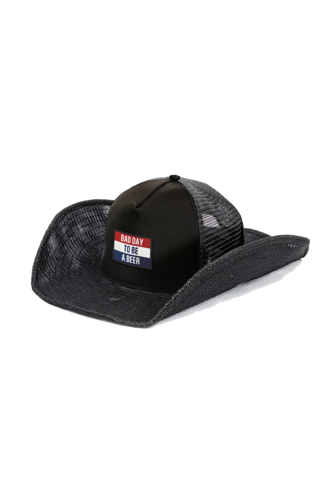 BAD DAY TO BE A BEER (RED, WHITE & BLUE) COWBOY SNAPBACK: 5 PANEL