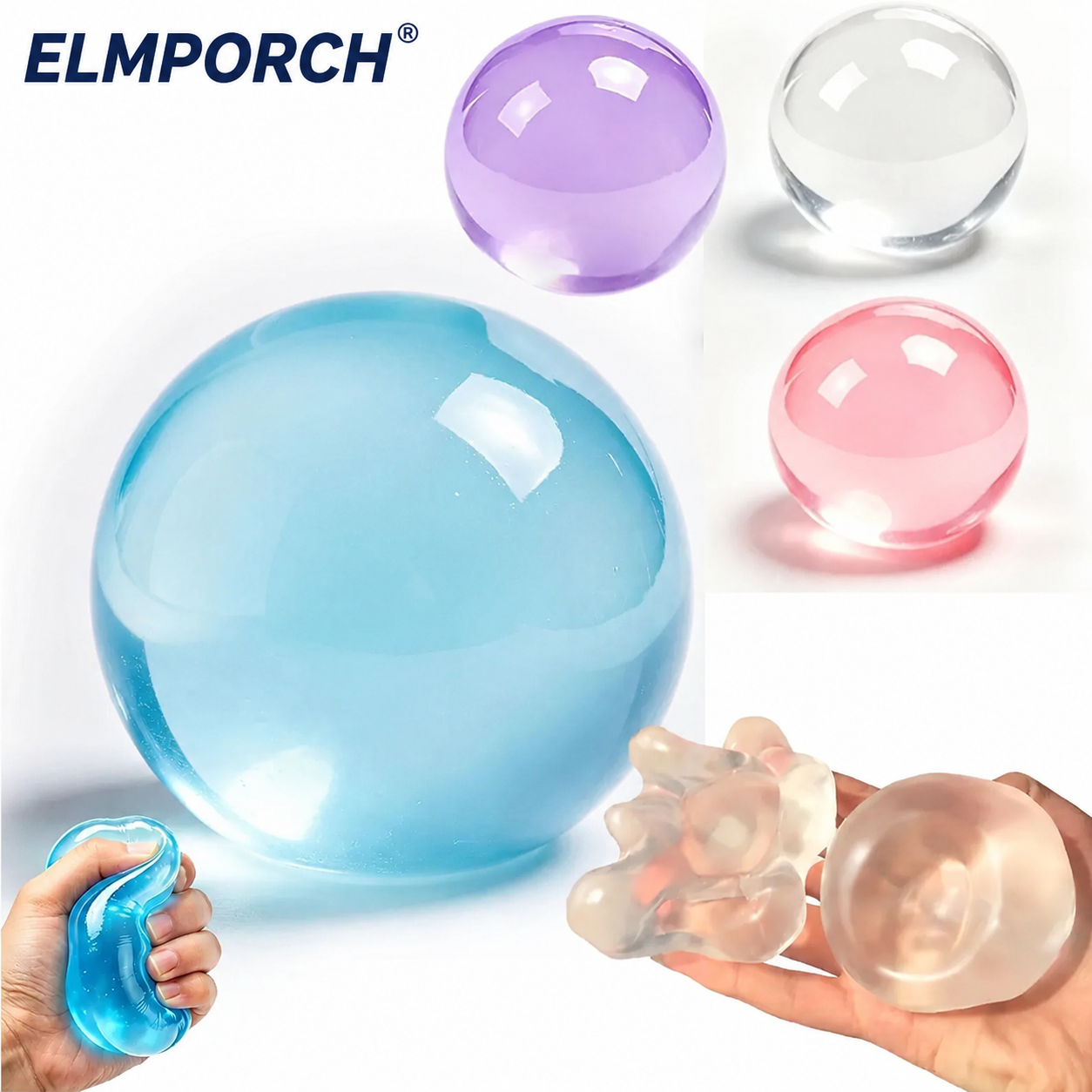 ELMPORCH™ 6cm Stress Relief Coconut Oil Squishy Fidget Toy Soft Coconut Oil Stress Ball No Rebound High-value Appearance Reusable Coconut Oil Squeeze Ball Adhd Desk Ornament, Super Soft Squishy Texture