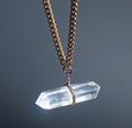 Chunky Crystal Quartz Horizontal Bar Necklace