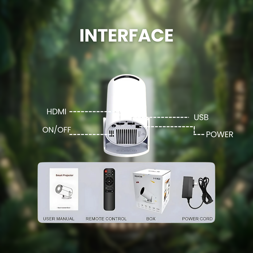 4K Smart Halloween Projector, Portable Home Festival Ambient Light Projector