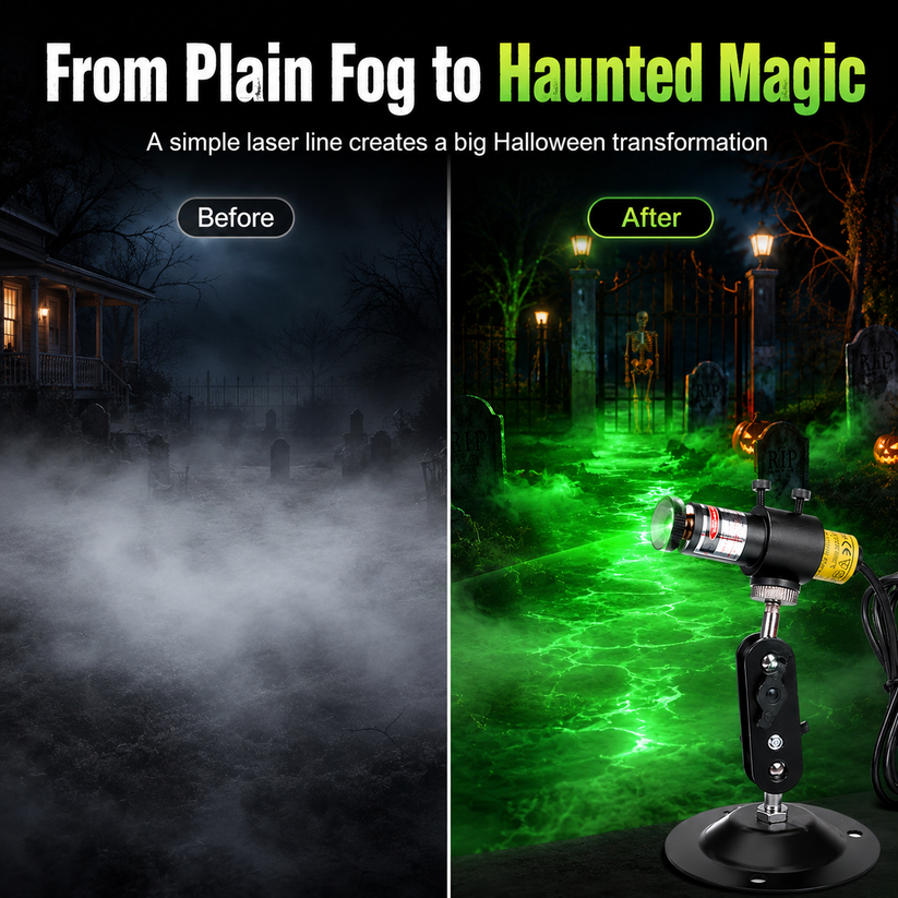 🎃Halloween Green Laser Fog Projector for Swamp Effect