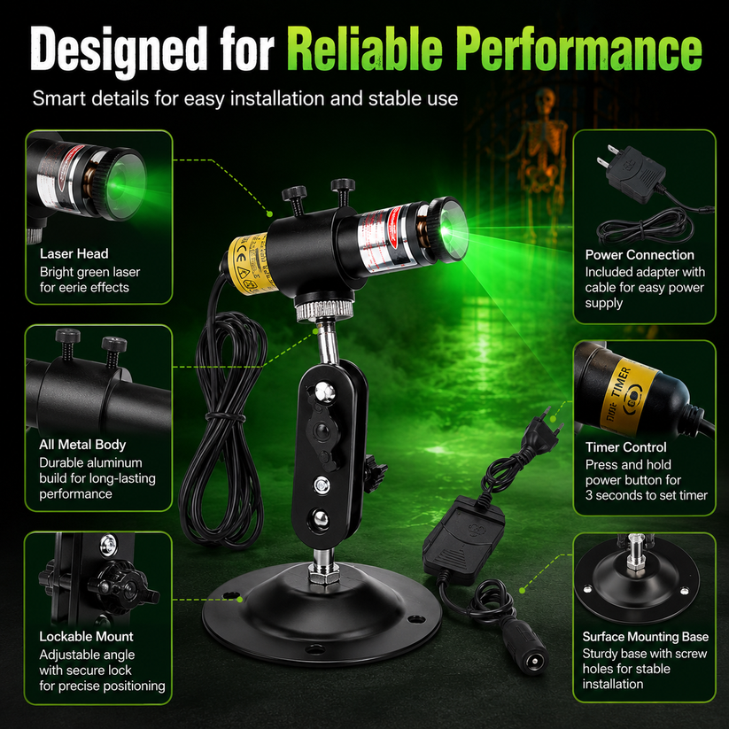 🎃Halloween Green Laser Fog Projector for Swamp Effect