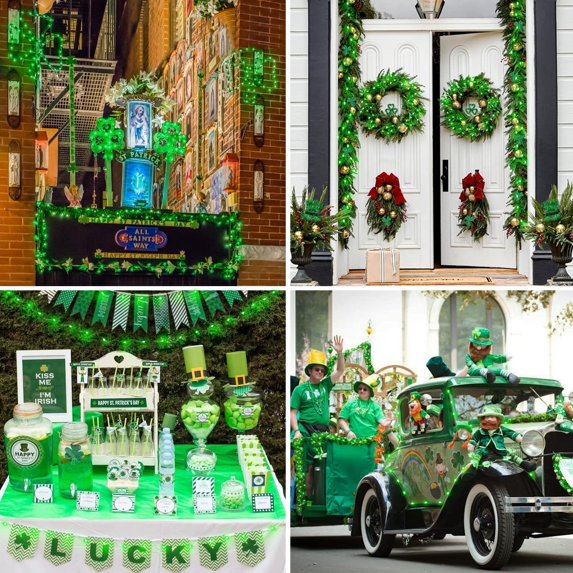 Green Halloween string lights