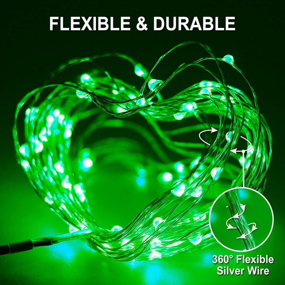 Green Halloween string lights