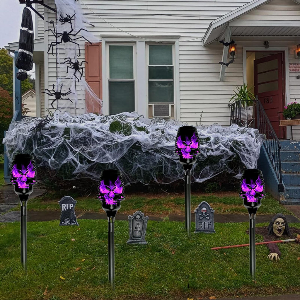 Halloween Solar Skull Flame Lights💀