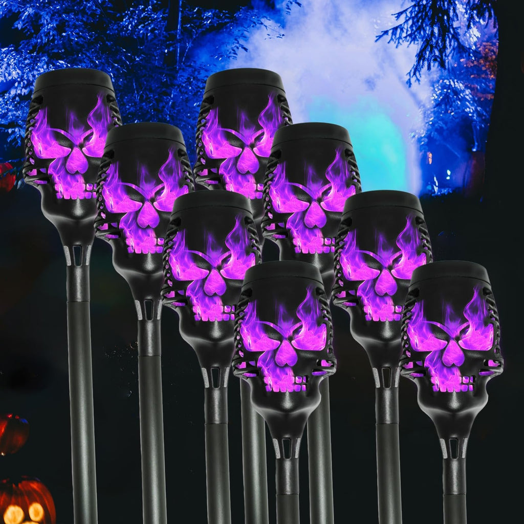 Halloween Solar Skull Flame Lights💀