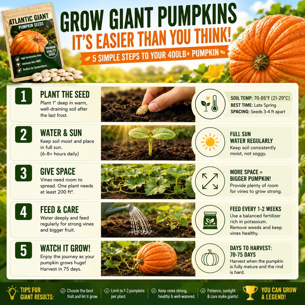 🎃 Grow Your Own Giant Pumpkins – Atlantic Giant Heirloom Seeds