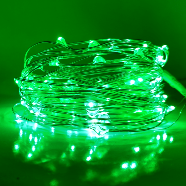 Green Halloween string lights