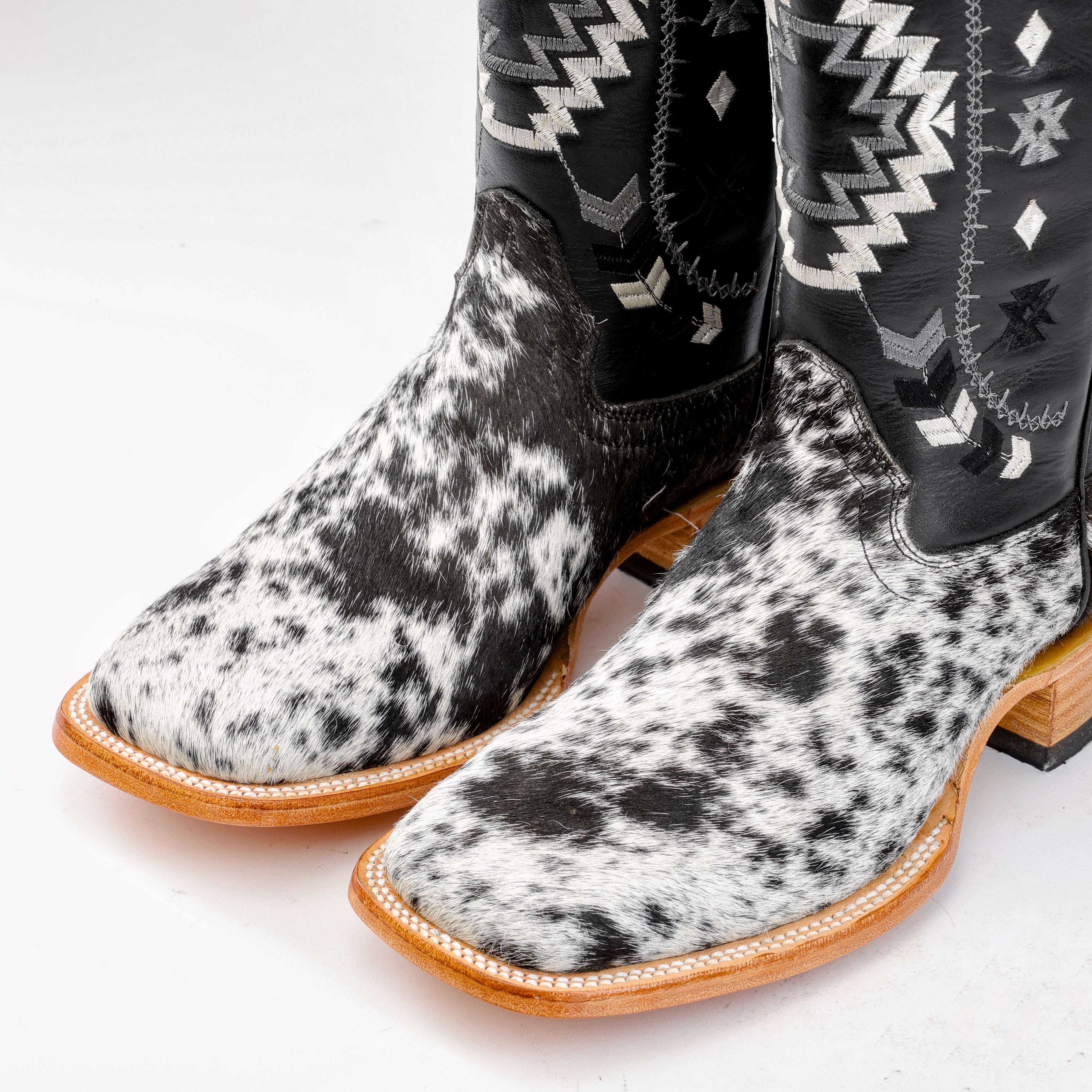 Genuine Cowhide Boots - Square Toe