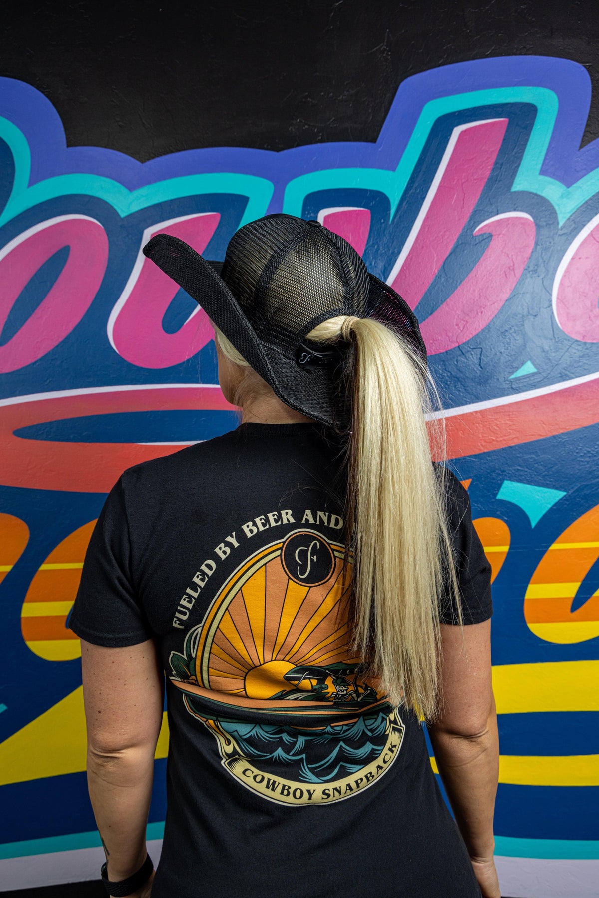 BLACK CAMO COWBOY SNAPBACK: 6 PANEL - BLANK
