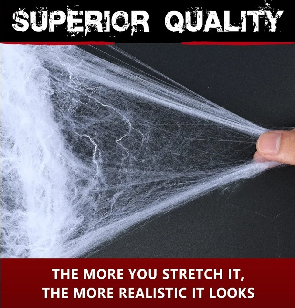 Spider Webs Halloween Decorations with 20PCS Spiders