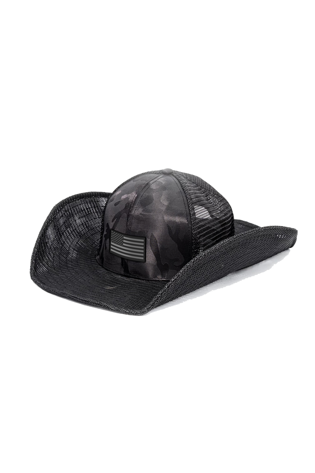 USA FLAG: GRAY AND BLACK COWBOY SNAPBACK: 6 PANEL