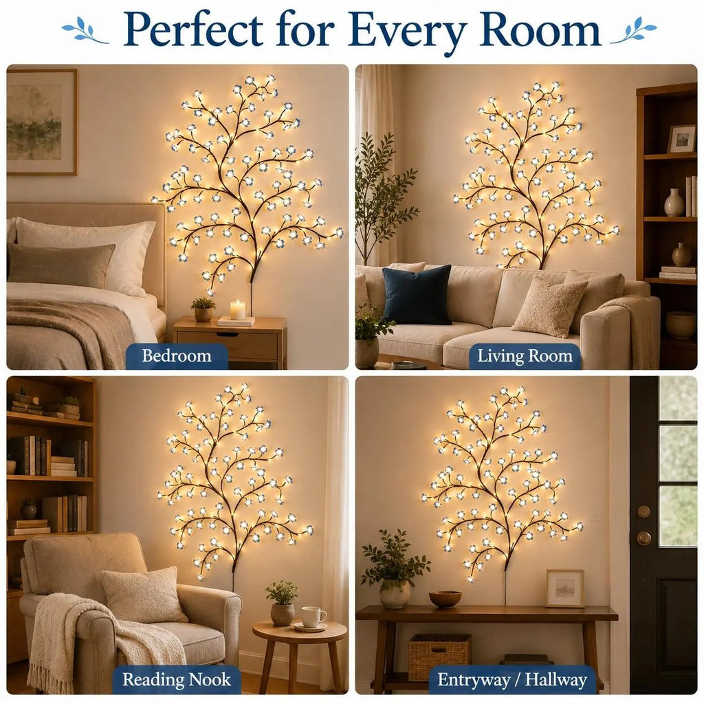 🌹🌷Camping Customizable Rattan LED Lamp(96 LED) -  Led Illuminated Glowing Wall Decor, Leaves, Colorful Butterflies, Flowers - Indoor Decorative Atmosphere Light for Home, Photo Shoots, Glowing Led Lights