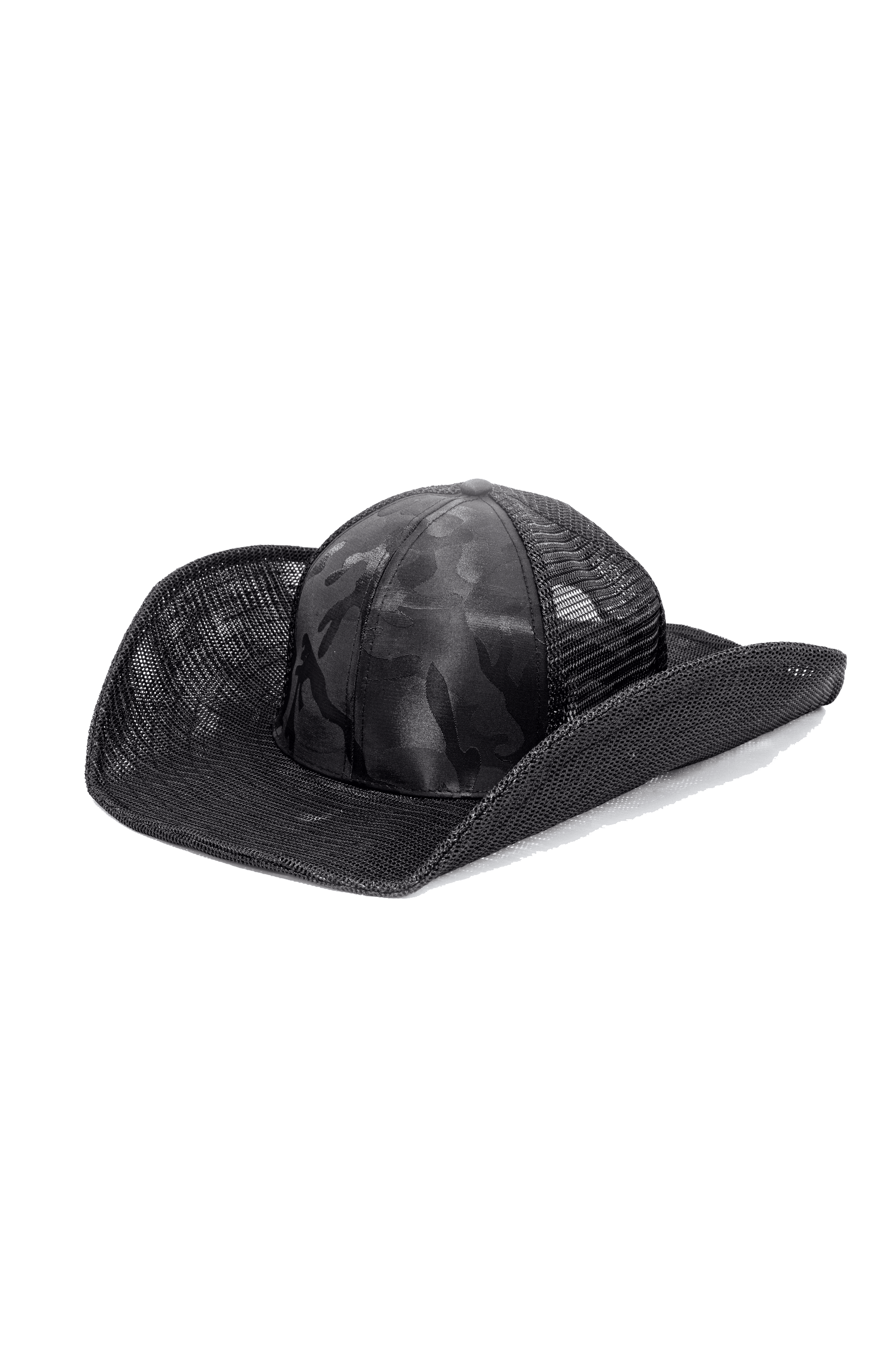 BLACK CAMO COWBOY SNAPBACK: 6 PANEL - BLANK