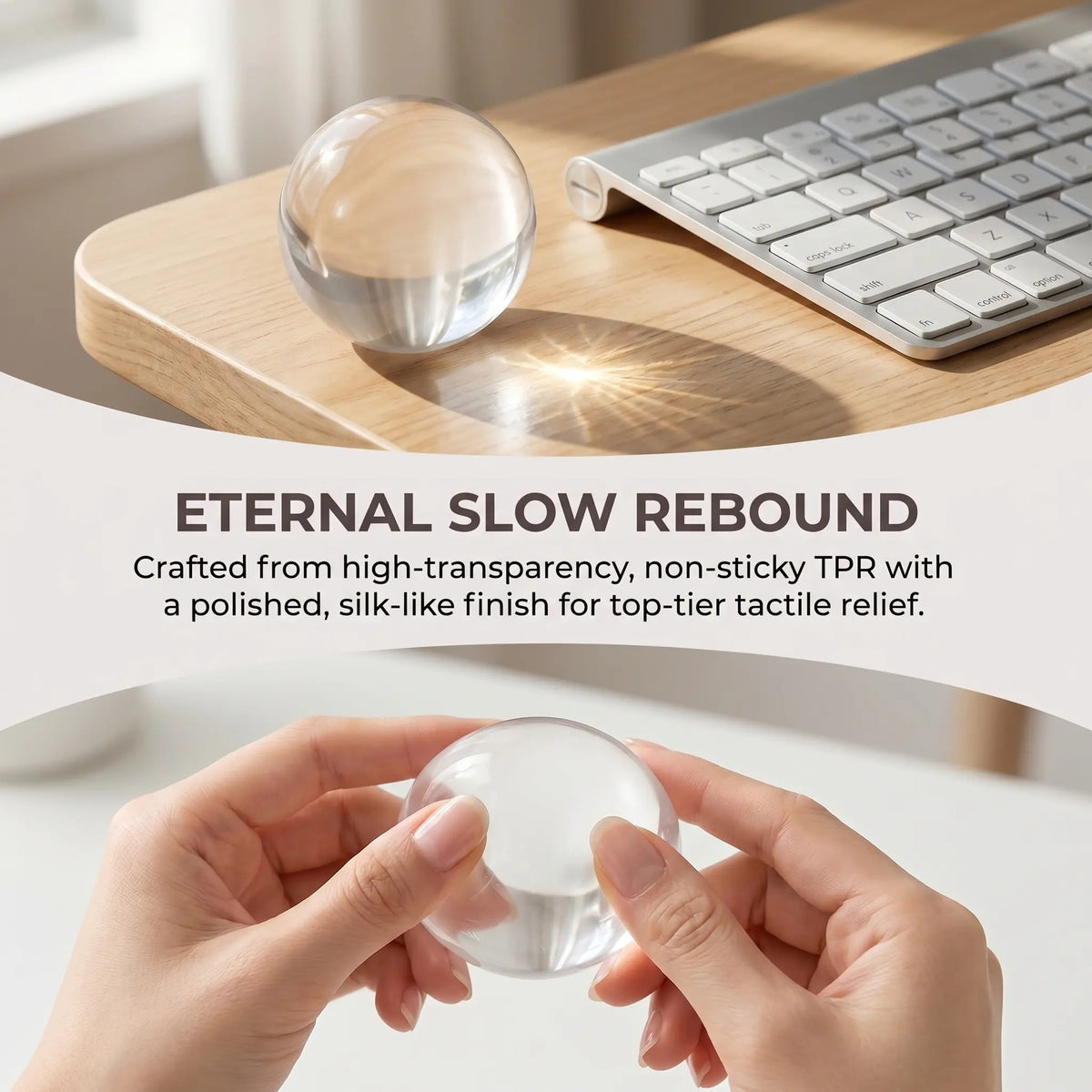ELMPORCH™ 6cm Stress Relief Coconut Oil Squishy Fidget Toy Soft Coconut Oil Stress Ball No Rebound High-value Appearance Reusable Coconut Oil Squeeze Ball Adhd Desk Ornament, Super Soft Squishy Texture