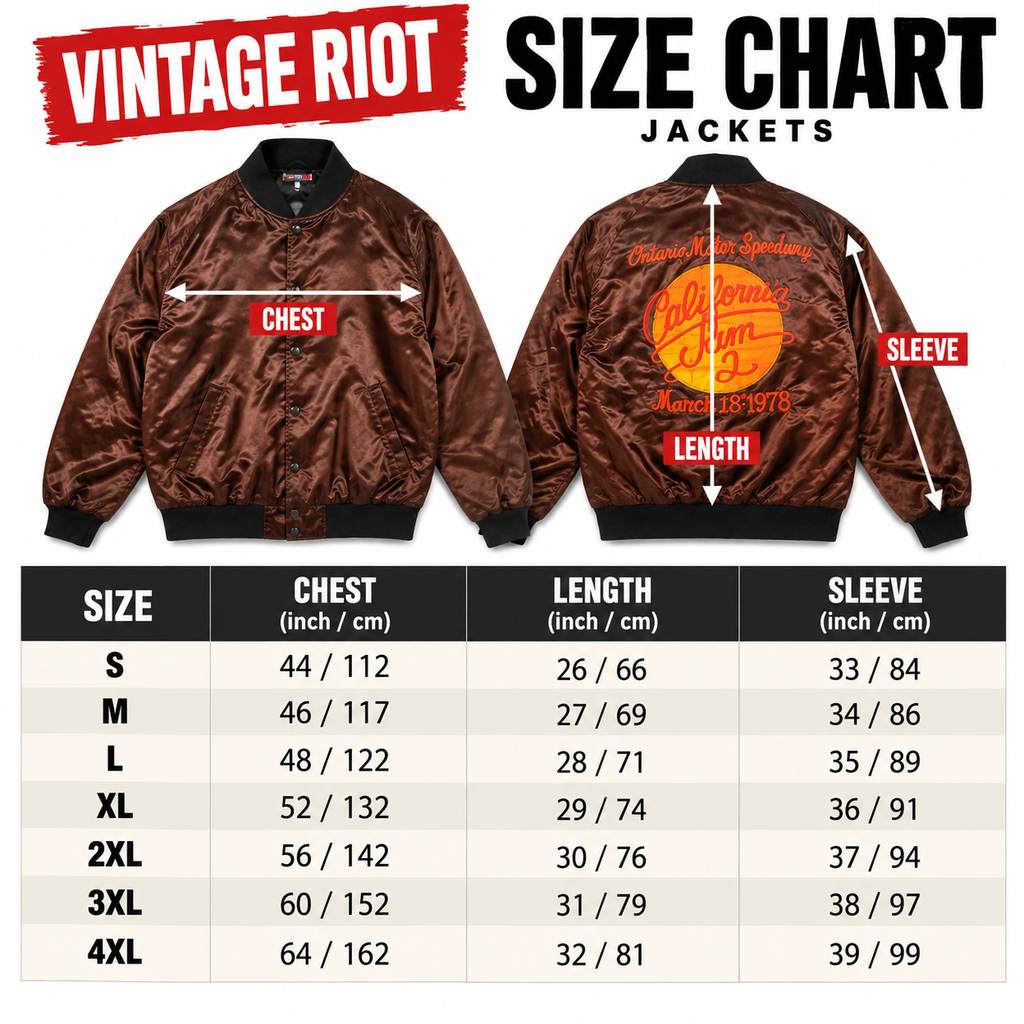 1978 California Jam II Retro Satin Jacket — Chocolate Brown